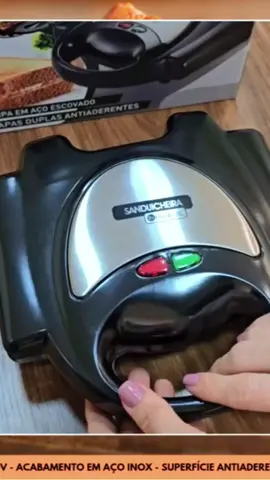 Dê uma olhada em Sanduicheira e Grill Inox antiaderente - 750W - Mod: INBSW02 - In Brasil 
