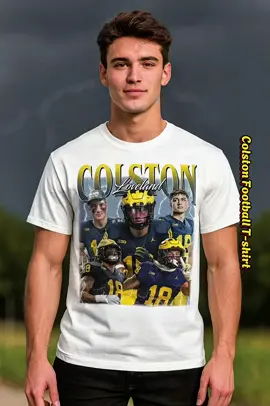 Step onto the field in style with this Colston Loveland tribute tee. Crafted from 100% premium cotton for maximum comfort, this shirt features bold graphics celebrating one of football’s rising stars. Perfect for game days or casual wear, it’s now available at 40% off. Own the energy, wear the passion, and show your support every time you step out. #colstonloveland #football #tshirt #fyp #fypシ 
