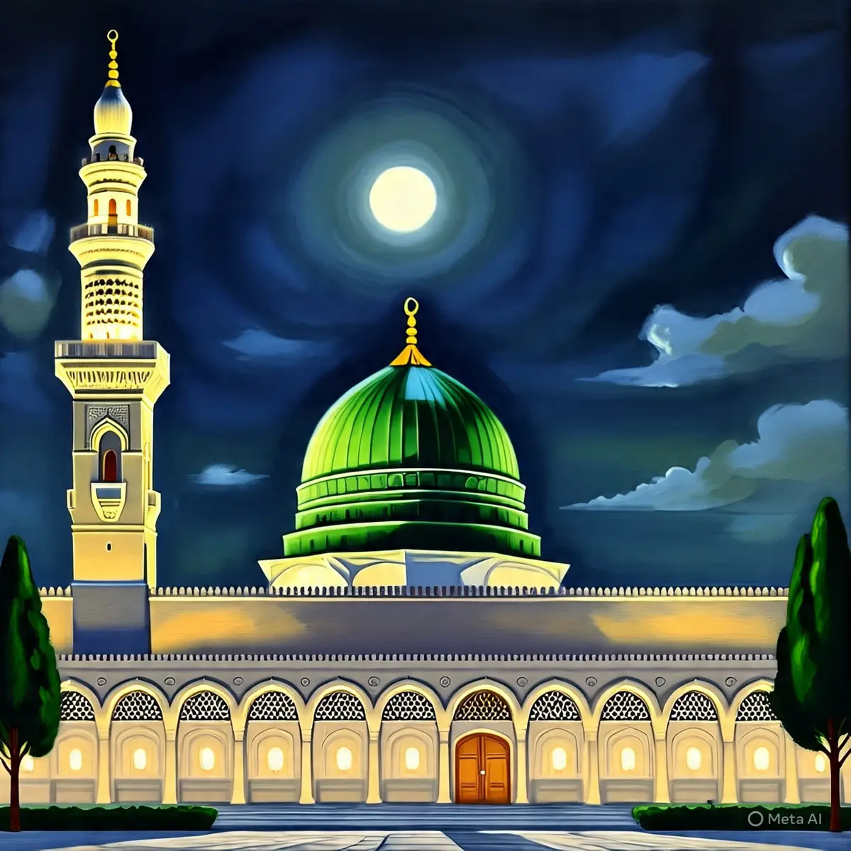 madinah munawra Madinah, the City of the Prophet, shines bright A beacon of faith, where Islam's history takes flight The Masjid an-Nabawi, a mosque of grandeur and might Where the Prophet Muhammad's tomb is a sacred sight The city's streets are lined with date palms, green and tall A tranquil oasis, where faith and peace enthrall Madinah's rich history and heritage are palpable and realMadinah's rich history and heritage are palpable and real A place where Muslims from all over the world come to feel The city's warm hospitality and welcoming smile Make it a place of pilgrimage, worth traveling a long while #plztiktokteamdontunderviewmyvideos #foryoupage 