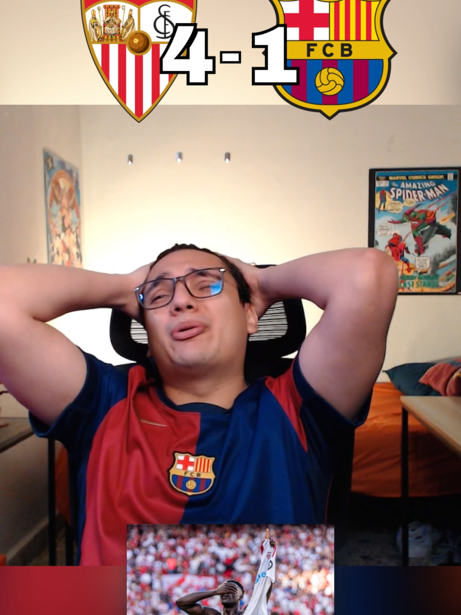 REACCIÓN A LA GOLEADA DEL SEVILLA AL BARCELONA 💔 #barcelona #fcbarcelona #sevilla #laliga #quiikefc