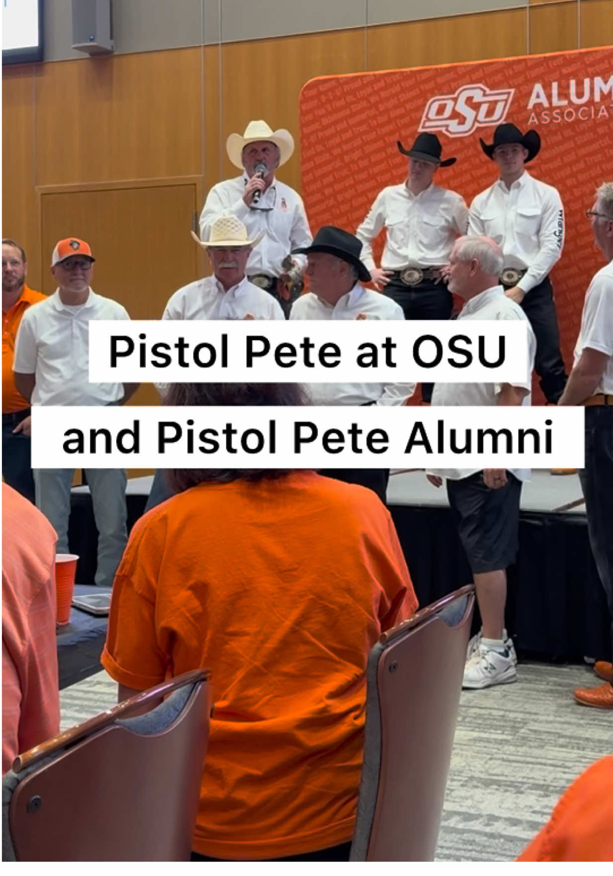 At the September 28 Oklahoma State University football game at the alumni center - the new Pistol Petes were given their spurs surrounded by Pistol Pete Alumni. How fun!  #pistolpete @Oklahoma State Univ. #gopokes 