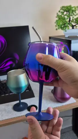 Taça Térmica 2 em 1 com Canudo inox - 420ml Luxo e Isolamento Duplo 