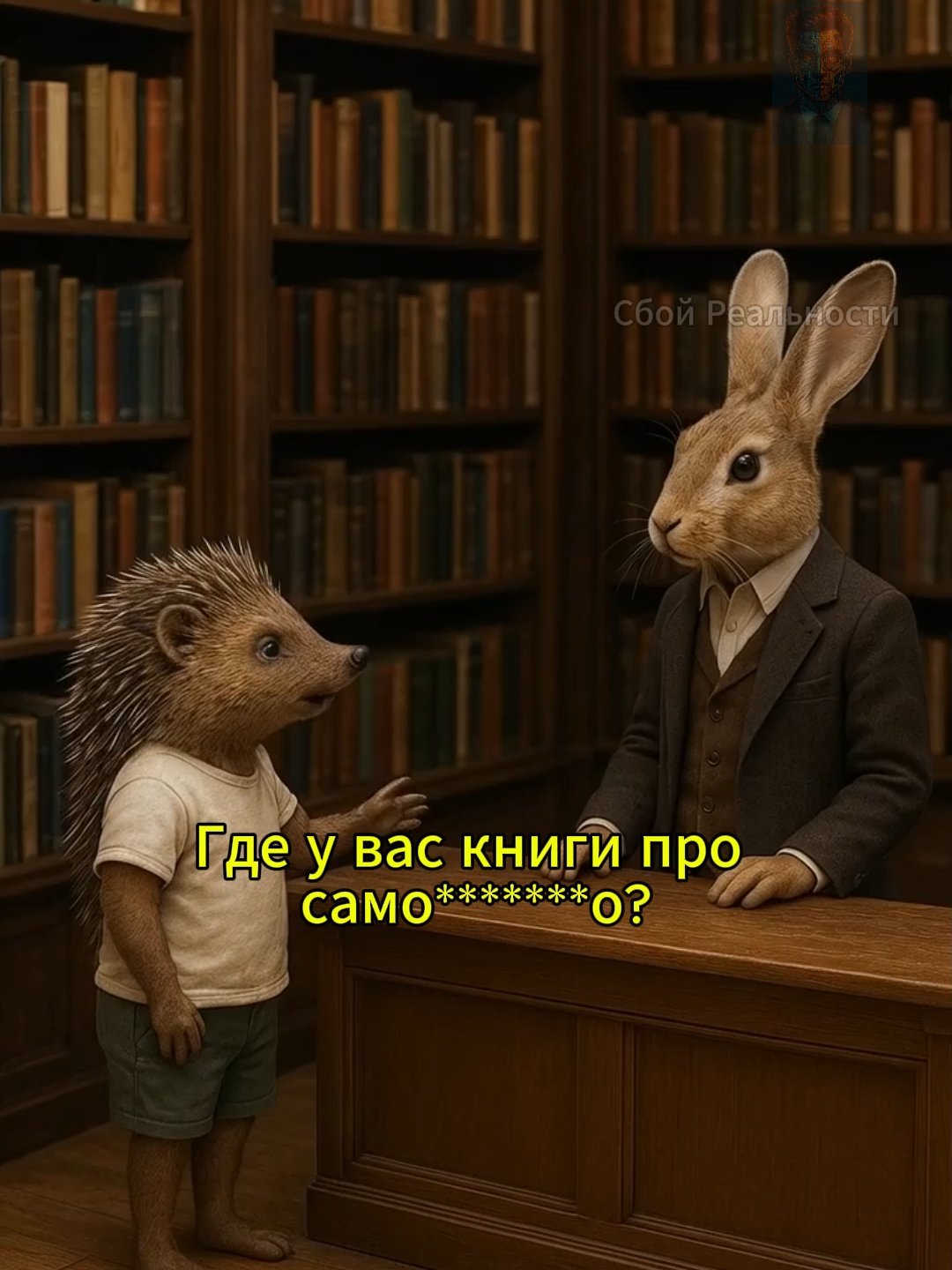Книга про ***** Ёжик хотел эту книгу подарить кому-то.   #нейросеть #ai #юмор #ии #мем #funny #song #songs #funnyshorts #aihumor #viral #абсурд #смешно #смешныеживотные #мемы #говорящиеживотные #заяц #кролик #ежик #ёжик