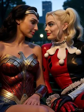 Wonder Woman x Harley Quinn lesbian kissing 2 #AI #AIart #AIvideo #yuri #lesbian 