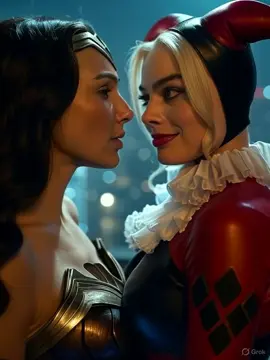 Wonder Woman x Harley Quinn lesbian kissing 5 #AI #AIart #AIvideo #yuri #lesbian 