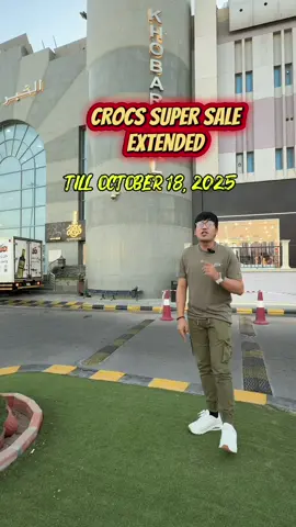 🔥 SUPER SALE EXTENDED! 🔥 CROCS lovers, good news! 😍💙 The Crocs Khobar Mall Super Sale is extended until October 18, 2025! 👟 Kids starting from 59 SR 🧍‍♂️🧍‍♀️ Men & Women starting from 99 SR 💫 Jibbitz Charms – Buy 1 Get 1 FREE Don’t miss out — new styles, great deals, and endless comfort! 💚🐊 #CrocsKhobarMall #CrocsSuperSale #CrocsStyle #SaleAlert @highlight 🇸🇦