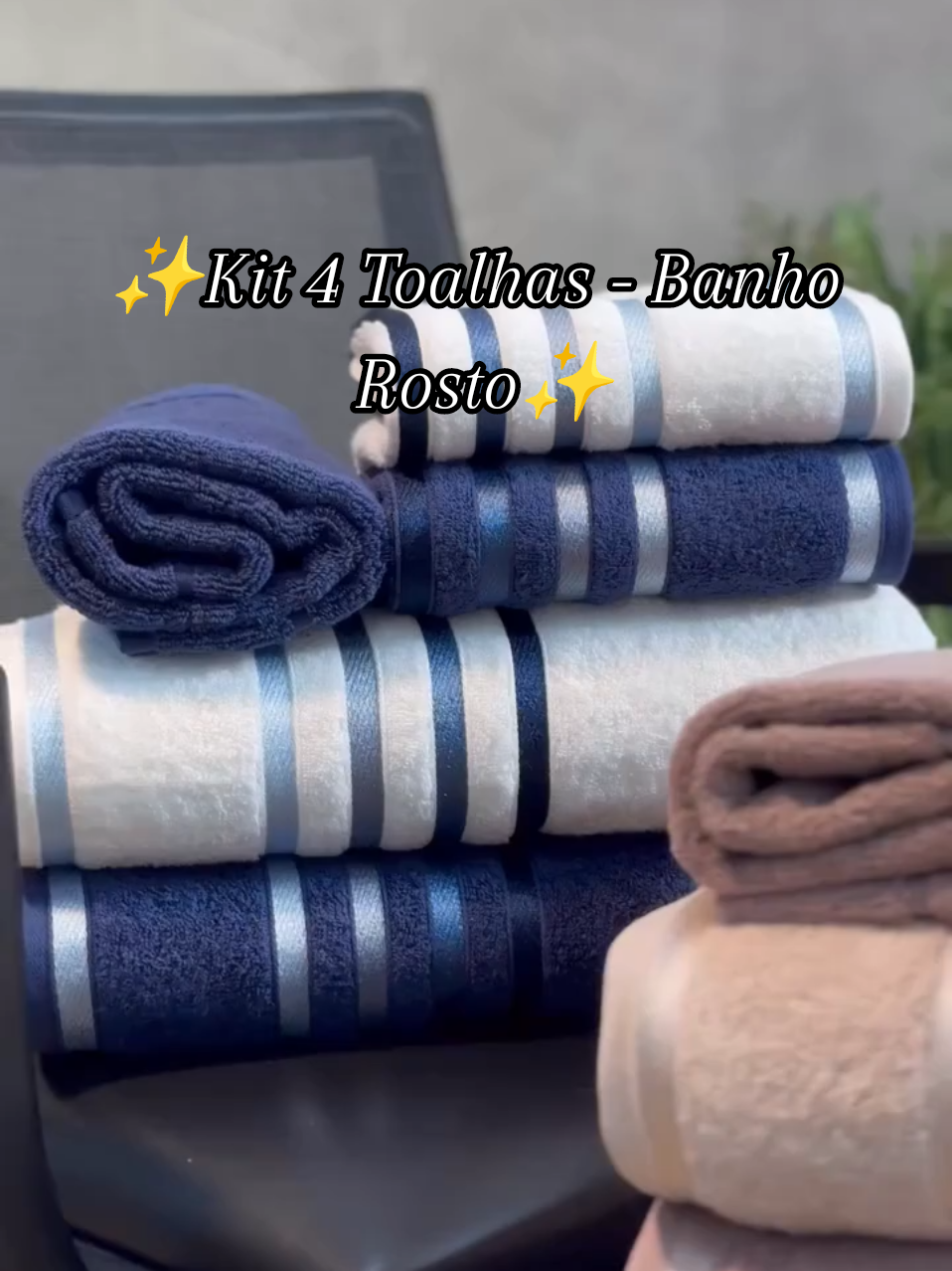✨Kit 4 Toalhas - Banho Rosto✨ Para comprar é só copiar o ID do produto e colar no buscador da Shopee👇🏻 ID: CHU-FTW-QJE R$84,99 Ou link na Bio 🔗✨ #toalhas #toalhasbanho #banho 