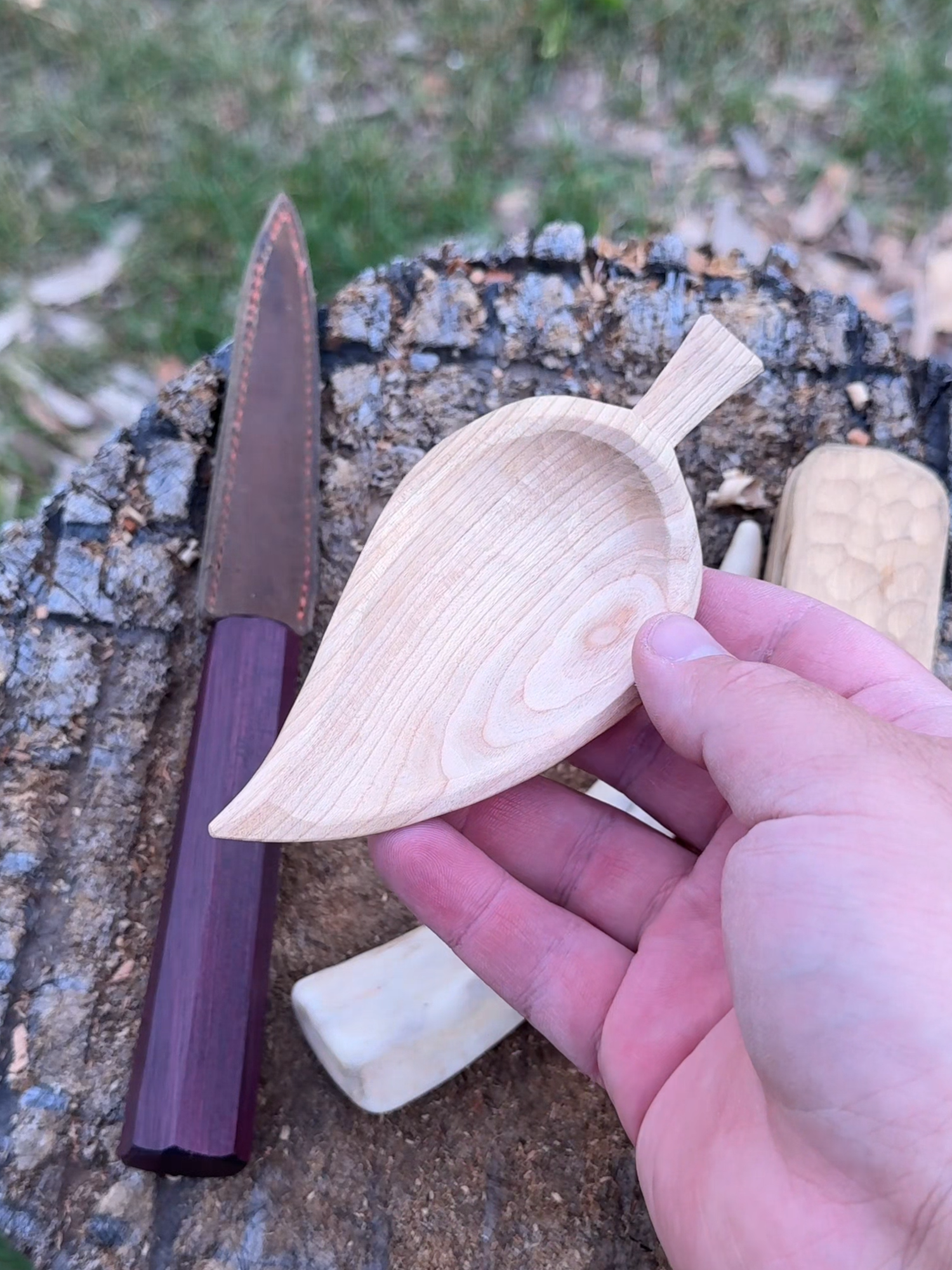 If you don't like fall, you can leaf me alone. #bushcraft #asmr #woodworking #workingwood