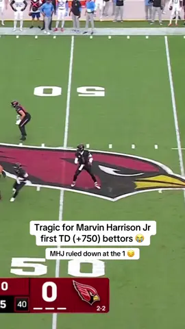 Michael Carter (+650) ran it in for the first TD 😅 #marvinharrisonjr #cardinals #titans #nflweek5 