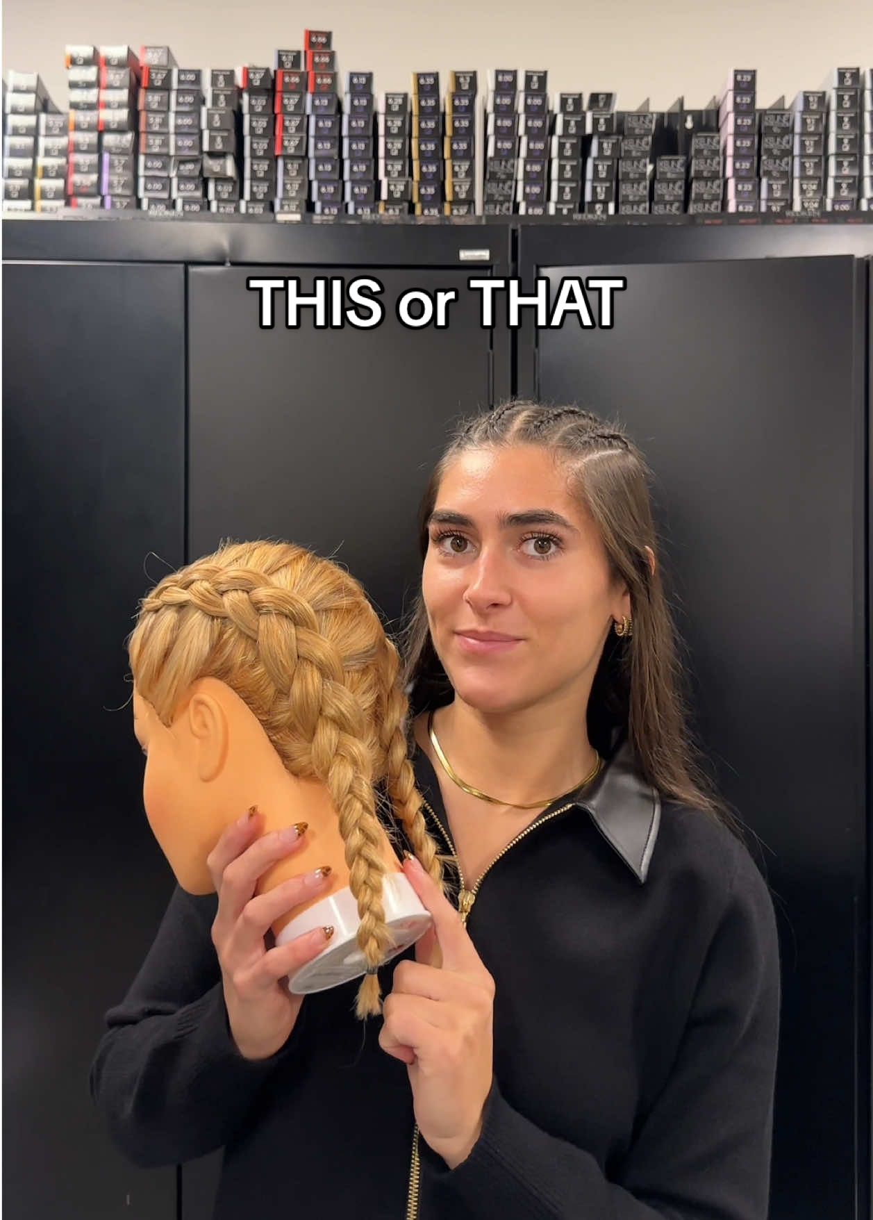 THIS or THAT cosmetology edition #perms #rollerset #marcel #curlingiron #clippercut #shearcut #haircutting #braiding #cornrow #dutchbraid #hairstylist #hairvideos #beautyschool #cosmetologyschool #cosmetologystudent -Alleigh-