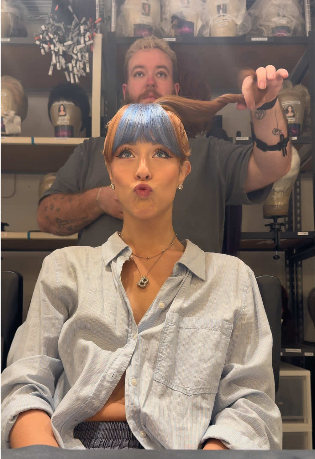 Say goodbye to the blue bayyang 🥺 new immortal unlocking Tuesday ‼️ #deathbecomesher #broadwaymusicals #theatretok 