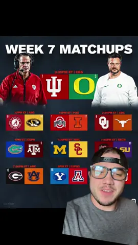 Week 7 college football matchups #greenscreen #CollegeFootball #cfb 