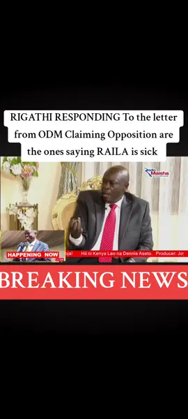 RIGATHI RESPONDING To the letter from ODM Claiming Opposition are the ones saying RAILA is sick#sheriff254sowon #trending #RiggiG #politics #kenya 