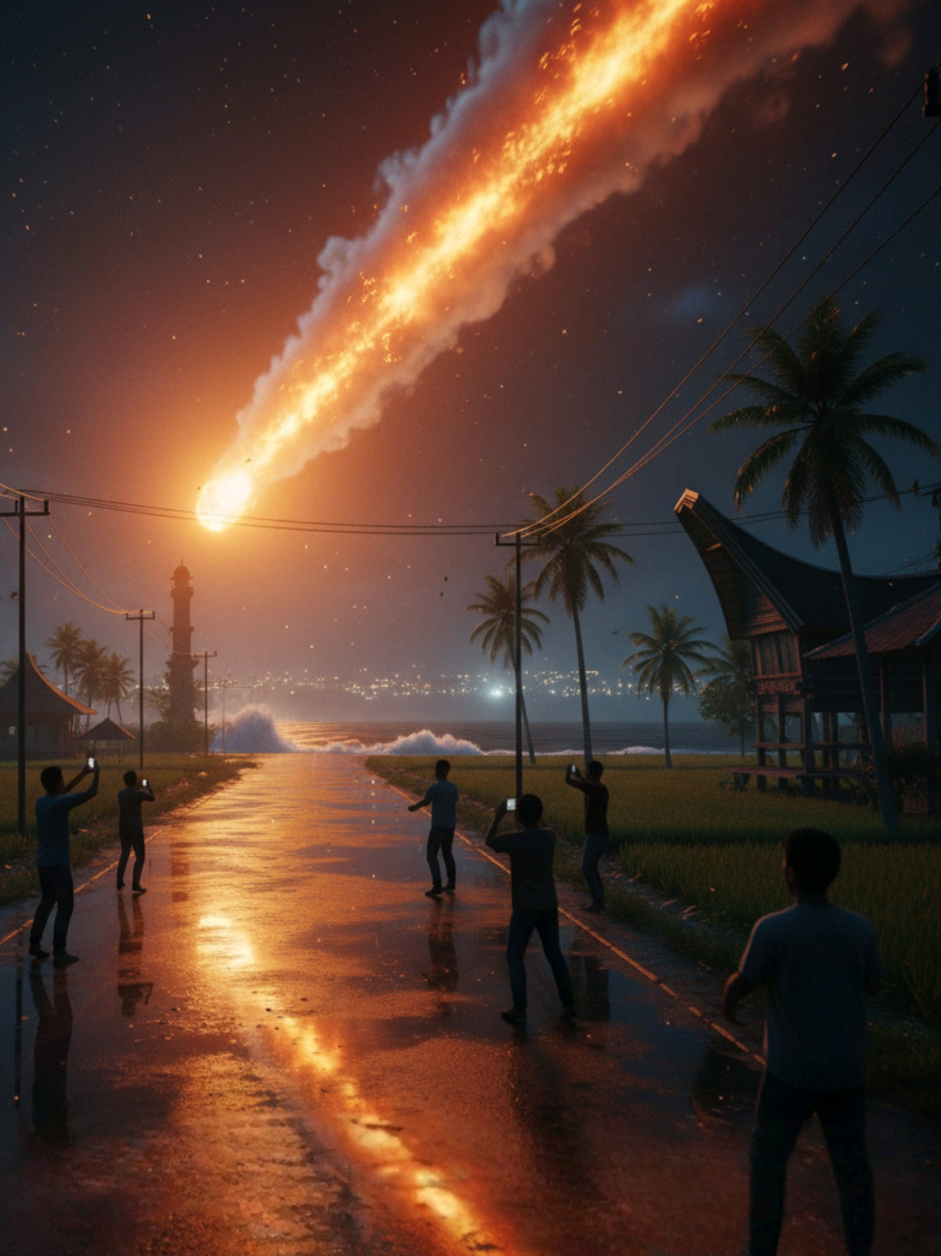 Malam ini, langit Cirebon mendadak berubah jadi lautan cahaya... Sebuah bola api melintas cepat di angkasa — diikuti dentuman keras yang bikin warga panik! Banyak yang ngira itu pesawat meledak... Tapi ternyata — itu METEOR! 🌠 BMKG bilang, nggak ada petir, nggak ada badai, nggak ada ledakan buatan manusia. Artinya… ini benar-benar datang dari luar angkasa! Warga sempat lihat kilatan terang di atas Kecamatan Lemahabang, dan suara “DUARRR!” terdengar sampai ke Kuningan. Tapi yang bikin geger — BRIN memastikan meteor itu jatuh ke Laut Jawa, cuma beberapa kilometer dari garis pantai Cirebon. Netizen langsung ramai: “2025 belum selesai, udah ada meteor jatuh!” Jadi pertanyaannya sekarang… Apakah ini cuma fenomena biasa — atau pertanda besar dari langit? #meteor #meteorcirebon #4u #fyp 