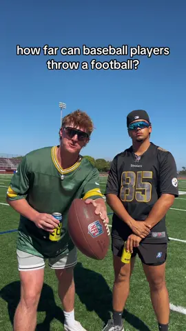 Who can throw a football the farthest? 👀🏈 @C4 Energy #C4Partner #baseballplayers #football #challenge @Kevahn Ebron  Shop @C4energy on Amazon for up to 30% off during Prime Day Deals 10/7-10/8! ⚡️ 
