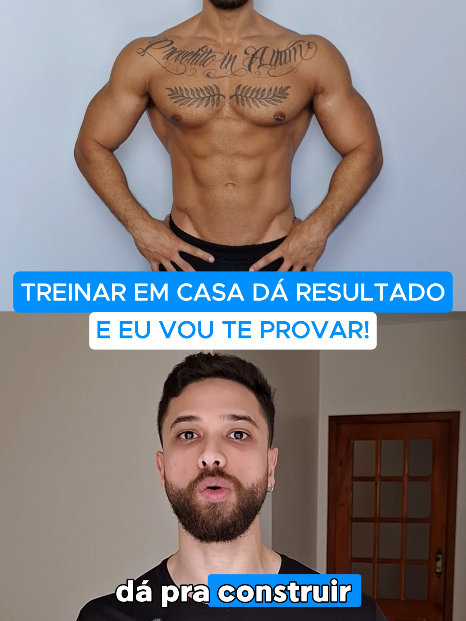 É possível ganhar musculos treinando somente em casa? Você não precisa de uma academia! Eu treino exclusivamente com elásticos super bands e nunca fiz uso de anabolizantes e olha só a minha transformação. #treinocomelastico #treinoemcasa #musculacaoemcasa #exerciciosemcasa #academia
