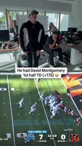 The only thing that doesn’t count is a passing TD 💀 #davidmontgomery #lions #bengals #nflweek5 #nflbetting 