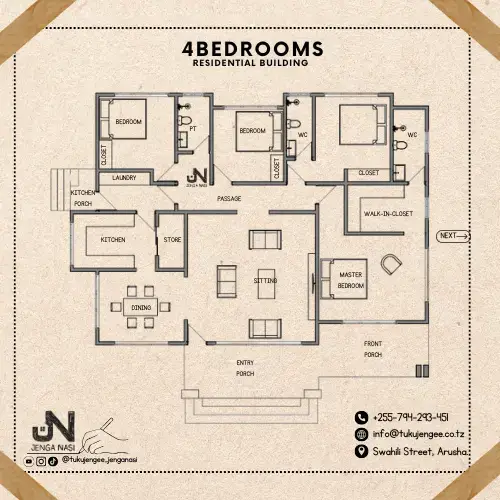 -Master Bedroom  -Self Bedroom  -2Bedrooms with Public Toilet *Lounge*Dining*Kitchen*Store*Laundry  #ramani #jenganasi  #ujenzi 