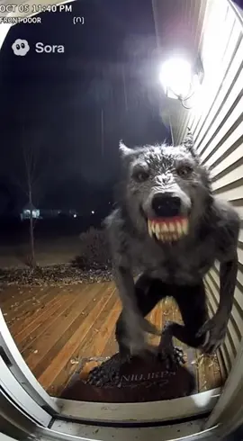 Ring door camera spot werewolf. #halloween #werewolf #ringdoorbell 