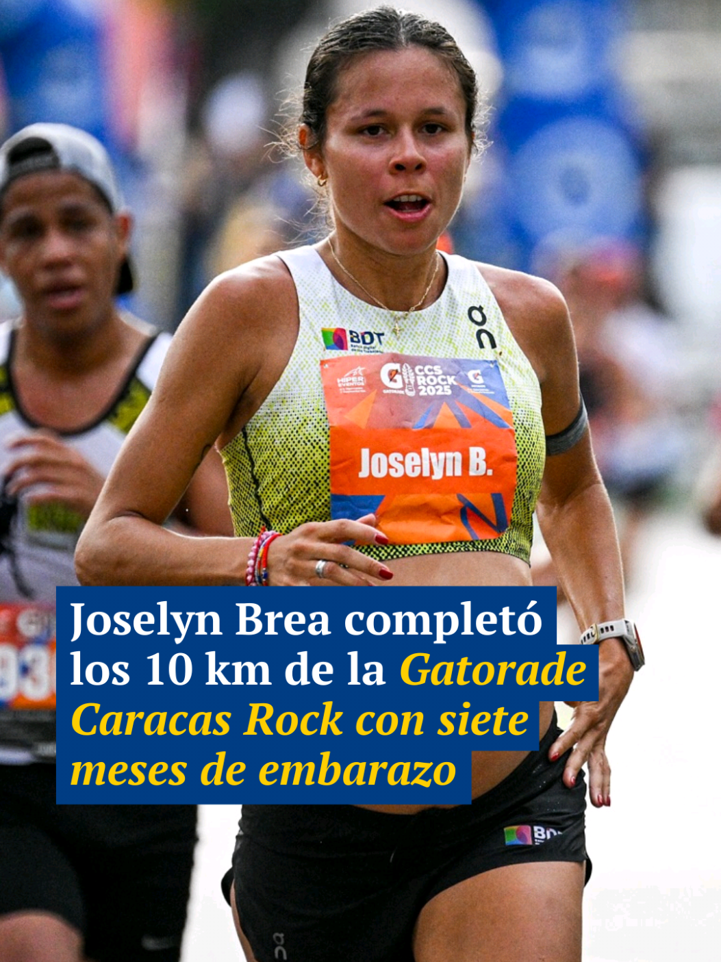 La atleta olímpica venezolana Joselyn Brea participó en la edición 24 de la carrera Gatorade Caracas Rock el domingo 5 de octubre de 2025.  Brea, quien tiene siete meses de embarazo, completó el recorrido de 10 kilómetros en una ruta que se extendió desde la autopista Prados del Este, en la zona adyacente a los campos de golf, hasta la avenida Principal de Las Mercedes, con la llegada establecida cerca de la plaza Alfredo Sadel. #caracasrock2025 #carrera #caracas 
