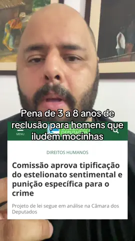 A Comissão de Defesa dos Direitos da Mulher da Câmara dos Deputados aprovou projeto que tipifica o estelionato sentimental como crime de alto potencial ofensivo, tornando-o um delito separado e aumentando sua pena. A proposta define esse tipo de estelionato como a simulação de um relacionamento amoroso para obter vantagem econômica ou material da vítima. A pena prevista é de reclusão de três a oito anos e multa. A sanção será aumentada em 1/3 se o estelionatário fizer uso de perfis falsos em redes sociais ou aplicativos de relacionamentos para a prática do crime. Se cometido contra pessoa idosa, a pena para o crime será de reclusão de quatro a dez anos.
 
 Fonte: Agência Câmara de Notícias #relacionamento #estelionato #namoro #casal #crimestory 