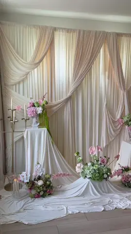 Drapery backdrop cost breakdown. Pretty good deal or no? #draperybackdrop #backdropideas #drapesdesign #drapery 