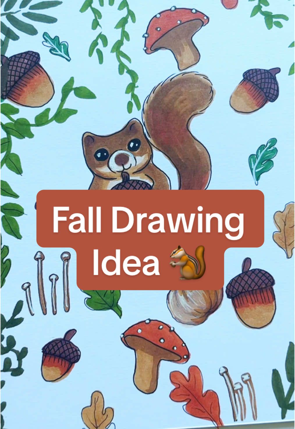 Autumn things to draw this fall 2025!  #drawingdea #arttutorial #cozy #autumndrawing #fallart #falldrawing #drawingdeas #september #october #november #cozyseason #squirrel 