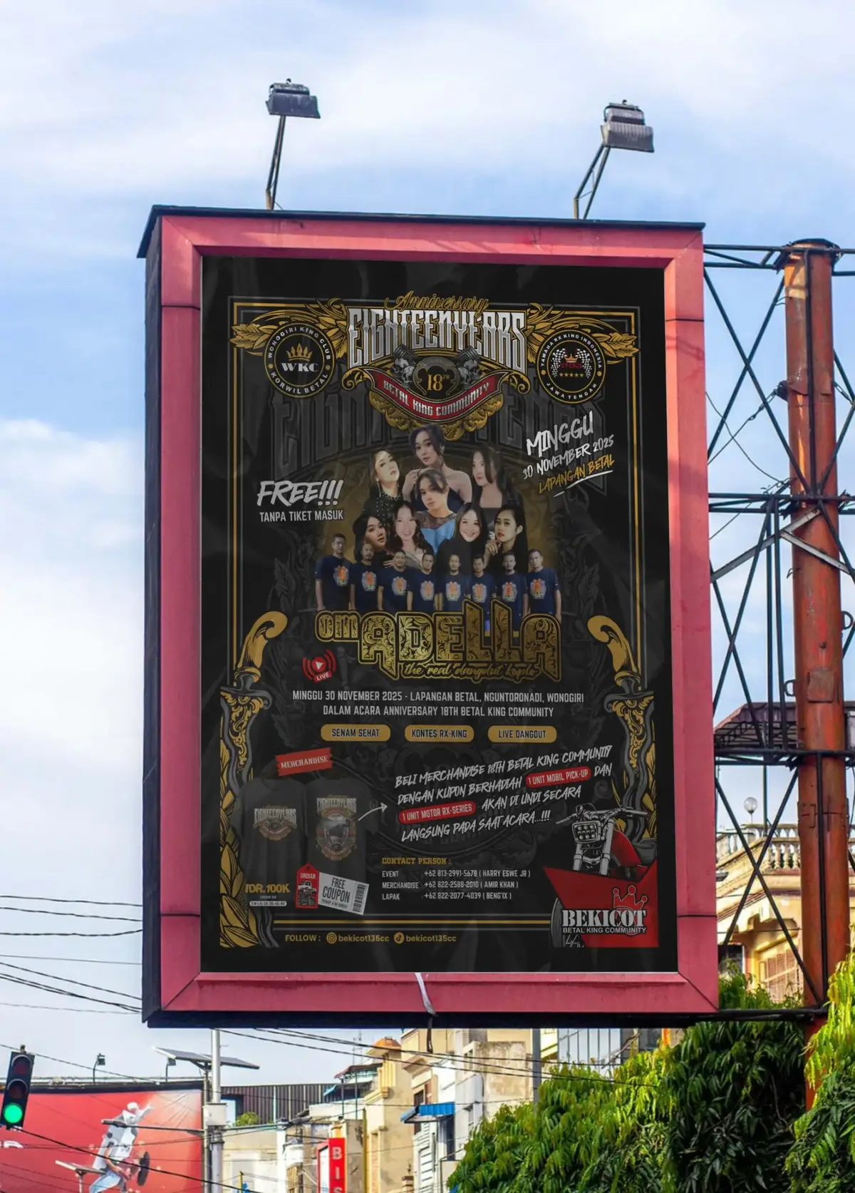 Siapke Rajane,Siapke Sangune... Akhir november kita berjumpa lagi dulur kingers se-Nusantara.  Anniversary 18th Betal King Community 30 November 2025 | Alun Alun / Lapangan Betal,Nguntoronadi,Wonogiri. OM.ADELLA 