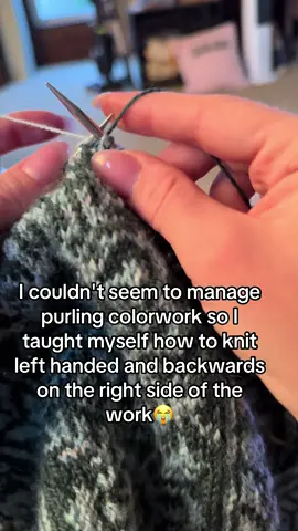 This is so clumsy and slow but I was making so many mistakes purling #knit #knittok #wintergardenpullover 