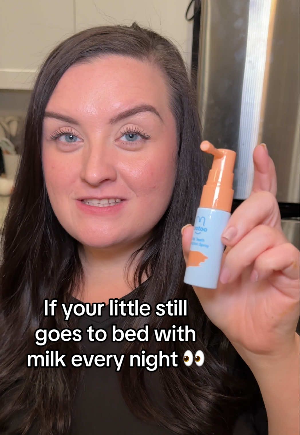 Replying to @Anna Boettcher if your little still goes to bed with milk at night keep watching this video 🫣 this is just an extra peace of mind as a mama! #autismmom #autismomsoftiktok #teethcleaning#tootoo #tootooteethspray 