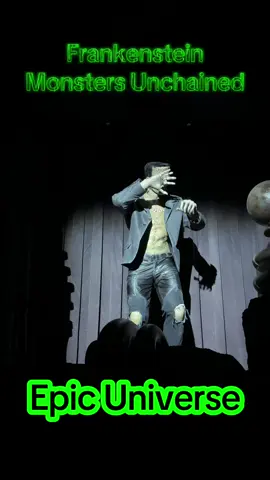 Absolutely amazing Frankenstein animatronic In preshow Monsters Unchained @Epic Universe Orlando @Universal Orlando Resort #frankenstein #monsters #animatronic #epicuniverse #universalstudios 