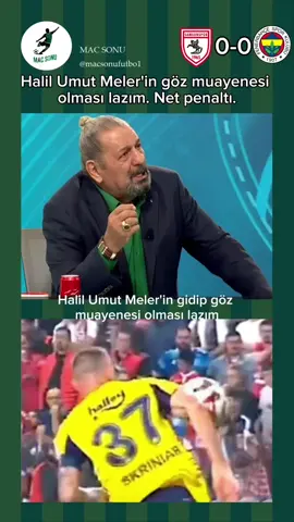 Net penaltı. Halil Umut Meler'in göz muayenesi olması lazım. 0-0 biten Samsunspor Fenerbahçe maçında Skriniar'ın tartışmalı elle oynama pozisyonu. Peki sizce pozisyon penaltı mı? #futbol #fenerbahçe #samsunspor #süperlig #penaltı 