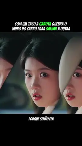 com um taco a garota quebra o vidro do carro para salvar a outra #NarraStars
