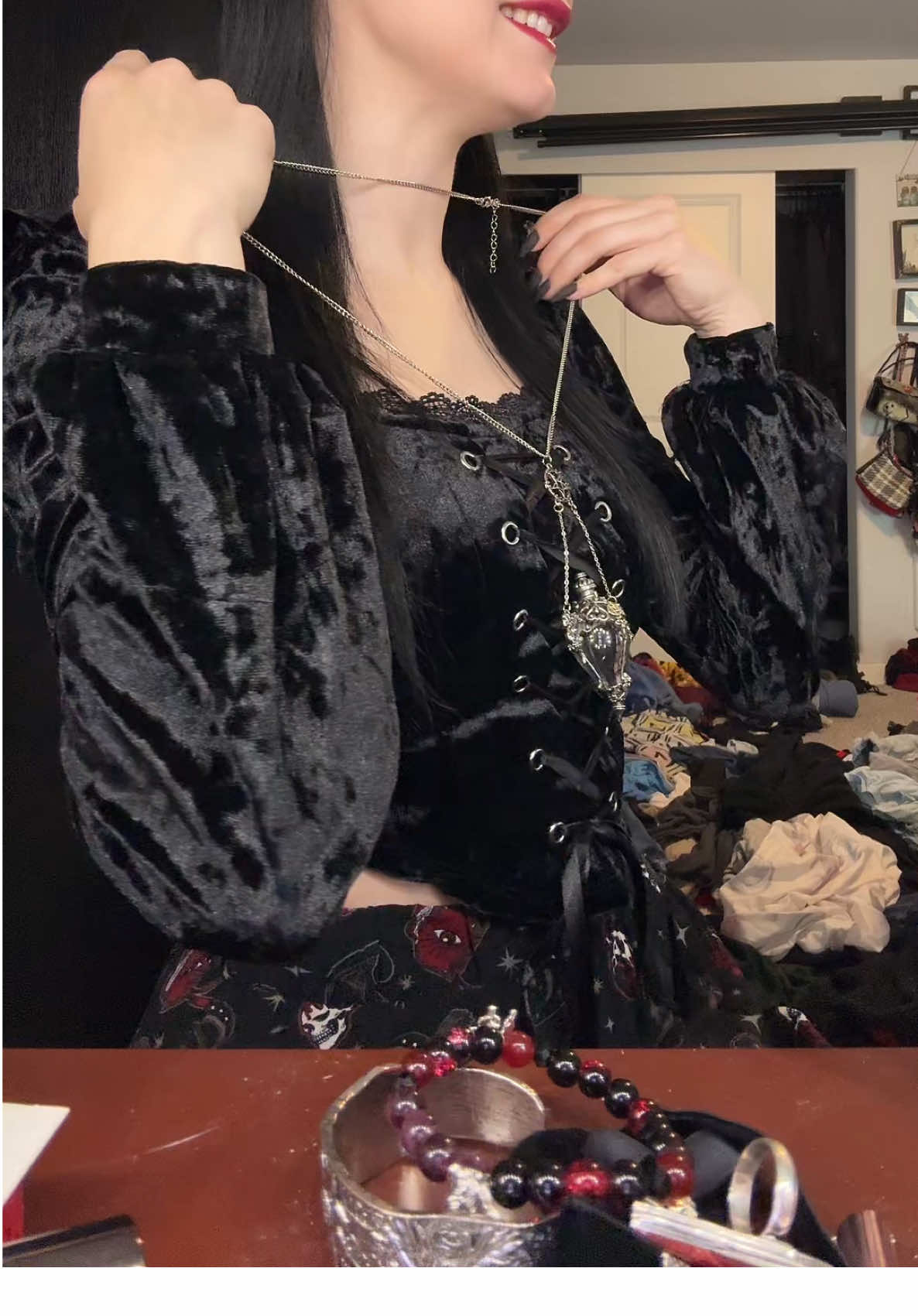 HE WILL LET ME PUT HIS BLOOD IN A NECKLACE!!!!!! Now I need to find the perfect size and style vile 😈 #31daysofhalloween #mysteryjewlerygirl #fypシ゚viral #trendingvideo #mysteryjewelryjar 