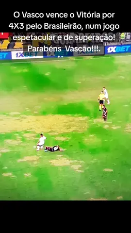 O Vasco vence o Vitória por 4X3 pelo Brasileirão, num jogo espetacular e de superação! Parabéns  Vascão!!!. #brasileirao #vascoxvitoria #vasco #futebolbrasileiro #foryou 
