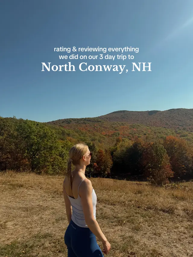 FALL IS FALLING in New Hampshire & no better way to take it in than in nature 💛🍂🎃⛰️ SO MUCH to see & do in Conway, NH we want to come back next year !! #conwaynh #newhampshirethingstodo #northconwaynh #echorocktrail #peakedmountain 
