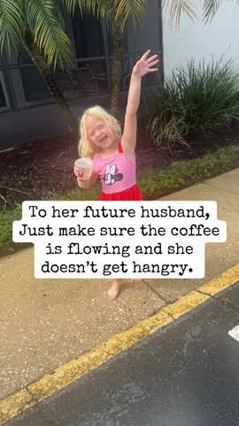 This girls loves her coffee. ##MomsofTikTok #kidsoftiktok 