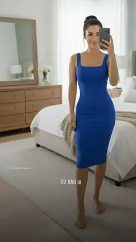 Parece caro, mas custou menos de R$35 😳💙 Modela o corpo, é confortável e ainda parece de loja gringa 🤭✨ #achadinhos #modafeminina  #vestidomidi #tiktokshop 