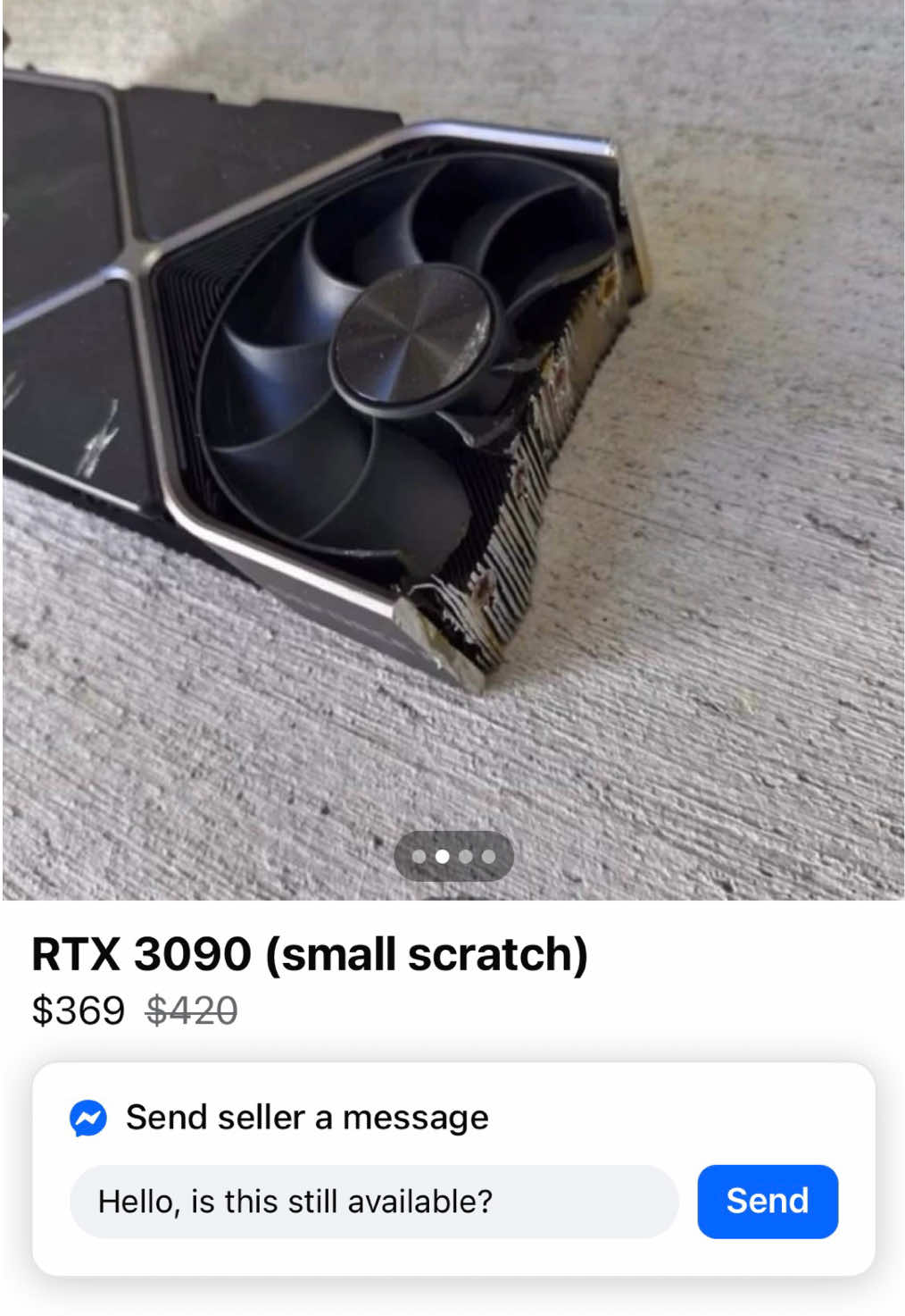 Mf took a bite out of it 😭 #facebookmarketplace #marketplace #meme #fyp #graphicscard 