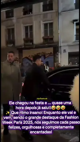 ✨ Que ritmo insano! Enquanto ele vai e vem, sendo o grande destaque da Fashion Week Paris 2025, nós seguimos cada passo felizes, orgulhosas e completamente encantadas! 💜💚 Ele não para! Ele é feito de estrela, não de aço! Agora, que descanse um pouco, nosso astro! 🌟#ParisFashionWeek #VxCelineEte26 #CELINESUMMER2026 #TAEHYUNGXCELINE #ProudOfTaehyung #TaekookMoments #welovetaekook 