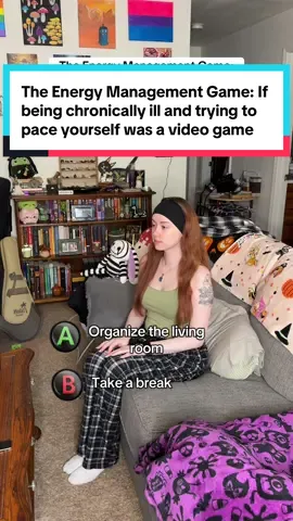 Credit to @Ella Watkins for this idea As someone who’s chronically ill and disabled, I often compare my experience to that of a video game where the character’s stamina starts off lower than normal and drains faster than other players. You have to juggle the little energy you have to complete quests, try to make sure you have enough energy to meet your needs which means most tasks take longer, and when you try to ignore it and push through it doesn’t work and you end up with a ‘GAME OVER’ screen (a flare up) 😅🙌 #chronicallyill #chronicillness #disability #disabled #disabilityawareness 