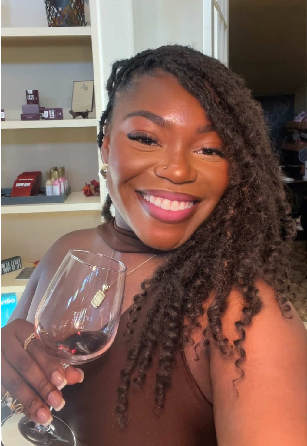 Aging like fine wine 🍷 Lip details 🫦 Liner | @maccosmetics in the color Chestnut  Lipstick | @Milani Cosmetics in the color Snatched  #libra #locs #wine #dmv #softlife 