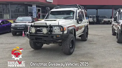 Its on now!! BRAVE MOTORS CHRISTMAS GIVEAWAY! WIN A FULLY-KITTED V8 LAND CRUISER! Please Read, Understand and Take Actions! This festive season, Brave Motors & Brave Group (PNG) Ltd are giving away 2 legendary Toyota Land Cruisers to our loyal customers: ■ TLC78 GXL V8 Troop Carrier ■ TLC76 GXL V8 Hardtop (5 Doors) Both loaded with heavy-duty accessories—built for PNG! Promo Dates: ■Starts: 06 Oct 2025 ■ Ends: 15 Dec 2025 ■ Winners Announced: 22 Dec 2025 How to Enter: 1️⃣ Pay K100 per entry to: Brave Group (PNG) Ltd Kina Bank – A/C: 38291017 Branch: Harbour City | Swift: KINIPGPG 2️⃣ In the deposit description, write your full name like this: 2V8 MR PAPA GRAUN  👉  (This is VERY important!) 3️⃣ Keep your receipt safe—it’s your ticket! 📤 Send a copy to: 📧 accountant@pngbravegroup.com 📱 WhatsApp: +675 729 188 13 Methods of payment including: SMS, INTERNET, BANK TRANSFER AND CASH ACCEPTED. Other banks to kina is always possible. If you dont know ask your friends, families or Banks. Who Can Join? ✅ All Indigenous Papua New Guineans from every province. As lond as you want to participate.  ✅ Unlimited entries = More chances to win! 🙏 Note: We’re expecting lots of messages—please be patient. Our team will respond to everyone. 🚫 Not interested? Kindly keep your negativity away. This is for those who believe in opportunity. Entry fees are non refundable. Extra funds collected will be donated to the public hospitals and sponsor new business ideas. If the entry doesn’t meet the required balance for the 2 vehicles we will extend the due date and still give away the promised vehicles. Those two precious winners will never participate in this or future opportunities.  💚 As PNG’s homegrown vehicle dealer, we’re proud to help our people access their dream rides. This is your chance to drive into 2026 in a V8! #BraveMotors #ChristmasGiveaway #PNGStrong #V8Dream #LandCruiserLove #BraveGroupPNG #EmpoweringPapuaNewGuinea