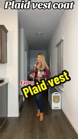 Women's Plaid Print Button Front Vest Coat,#fashionvest #vestcoat #plaidvest #fallclothes #casualvest 