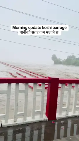 Good news पानीको सतह कम भएको छ #koshibarrage #koshibridge #highalert🚨 