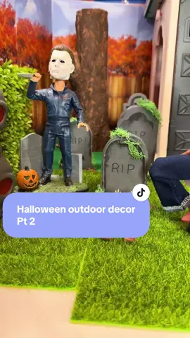 It’s getting spooky at around here! I’m calling this my Michael Myers cemetery haunt! 🎃 #halloweendecor #dollhouseminiatures #diydollhouse #barbiehouse 