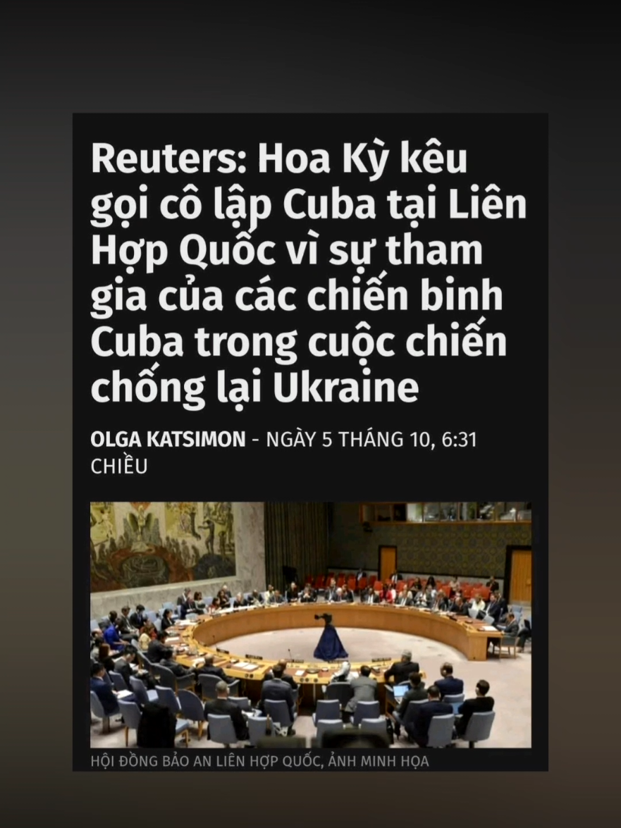 Mỹ ra công điện kêu gọi các quốc gia cô lập Cuba vì tham gia chiến đấu cho quân xâm lược #Nga tại #Ukraine 