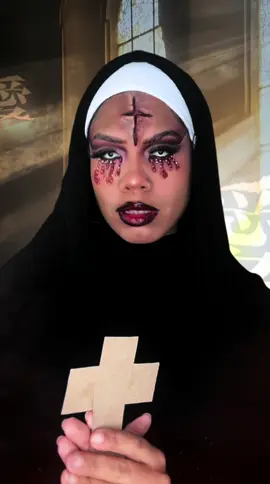 Viral? #halloween2025 #nunmakeup #transition #viral #halloweenmakeup 