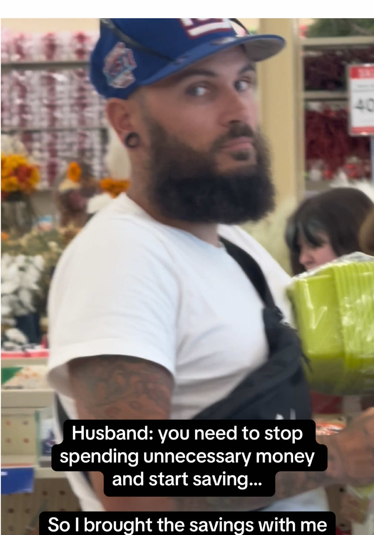 Apparently I’m supposed to save money. Not sure what that means but I’ll Google it after HE checks out this cart at the store 👀🛒  #marriagehumor #shoppingproblems #shoppingaddict #fyp #comedy 