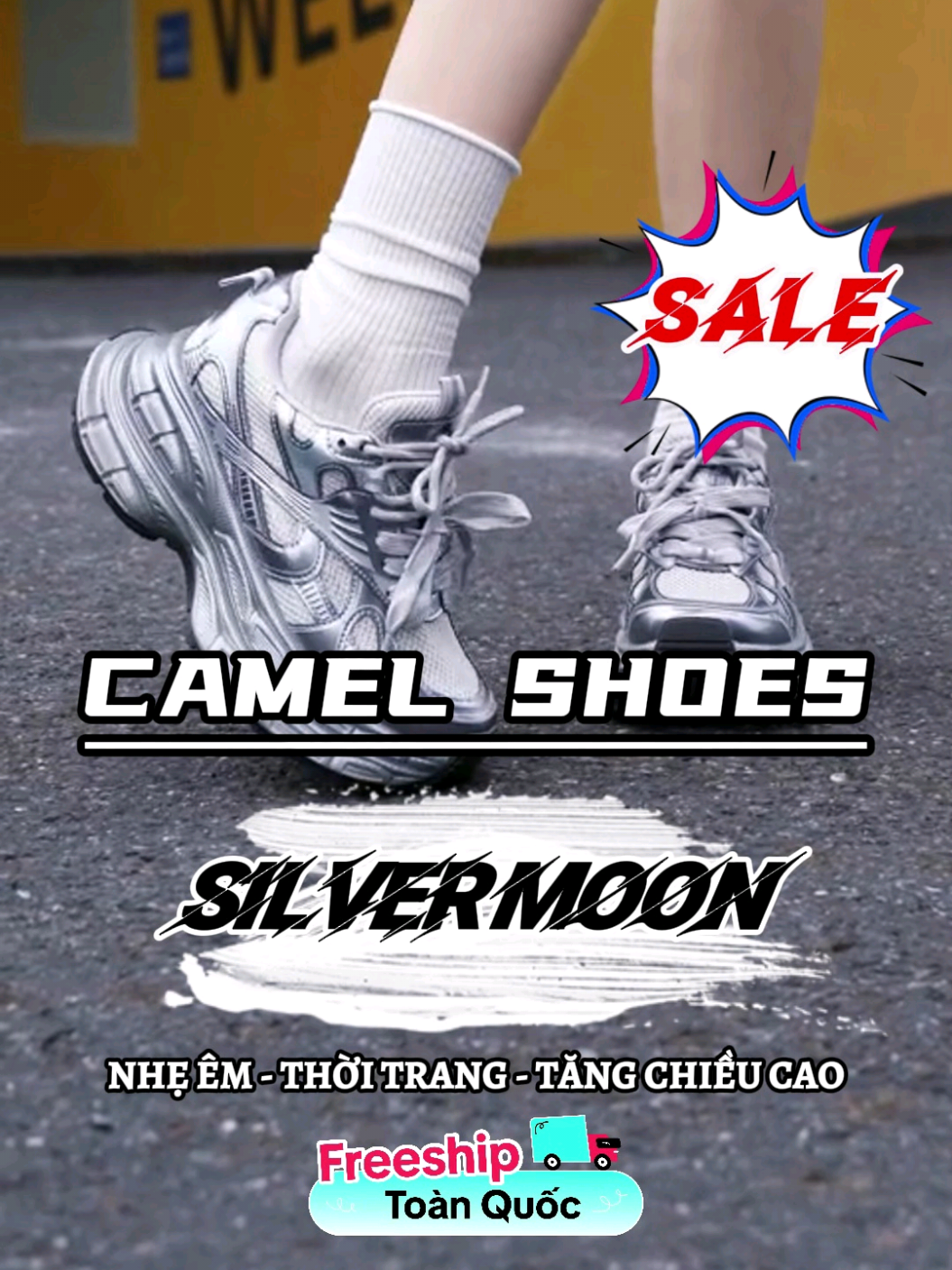 Tăng chiều cao 7cm, dễ phối đồ mọi outfit. Giày thể thao thời trang Nam Nữ chính hãng Camel. #camel #camelshoes #giaydep #phoidoxinh #fyp 